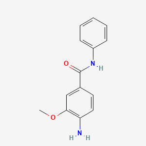 molecular formula C14H14N2O2 B1524059 4-Amino-3-methoxy-N-phenylbenzamide CAS No. 59673-81-3