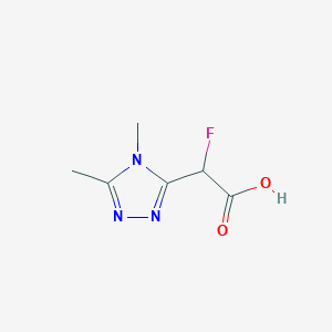 molecular formula C6H8FN3O2 B15240612 2-(Dimethyl-4H-1,2,4-triazol-3-yl)-2-fluoroacetic acid 