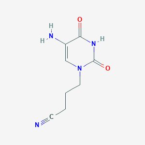 molecular formula C8H10N4O2 B15240660 4-(5-Amino-2,4-dioxo-1,2,3,4-tetrahydropyrimidin-1-yl)butanenitrile 