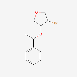 3-Bromo-4-(1-phenylethoxy)oxolane