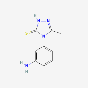 molecular formula C9H10N4S B15240744 4-(3-aminophenyl)-5-methyl-4H-1,2,4-triazole-3-thiol 