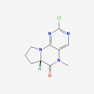 molecular formula C10H11ClN4O B15240759 (S)-2-chloro-5-Methyl-6a,7,8,9-tetrahydropyrrolo[2,1-h]pteridin-6(5H)-one 