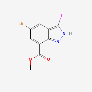 molecular formula C9H6BrIN2O2 B15240787 Methyl 5-bromo-3-iodo-1h-indazole-7-carboxylate 