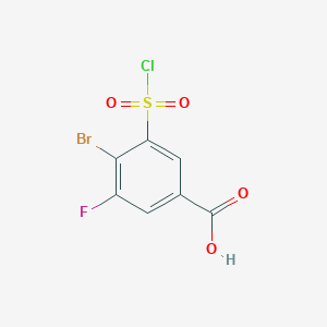 molecular formula C7H3BrClFO4S B1524079 4-溴-3-(氯磺酰)-5-氟苯甲酸 CAS No. 1242338-82-4
