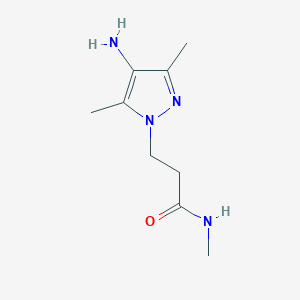 molecular formula C9H16N4O B15240806 3-(4-amino-3,5-dimethyl-1H-pyrazol-1-yl)-N-methylpropanamide 