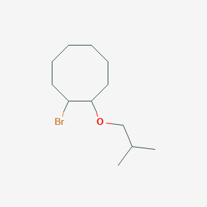 molecular formula C12H23BrO B15240811 1-Bromo-2-(2-methylpropoxy)cyclooctane 