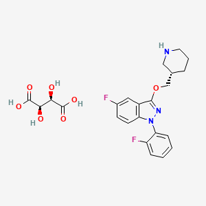 (S)-5-Fluoro-1-(2-fluorophenyl)-3-(piperidin-3-ylmethoxy)-1H-indazole (2R,3R)-2,3-dihydroxysuccinate