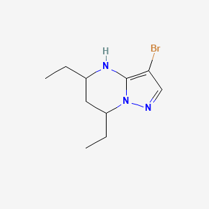 molecular formula C10H16BrN3 B15240888 3-Bromo-5,7-diethyl-4H,5H,6H,7H-pyrazolo[1,5-a]pyrimidine 