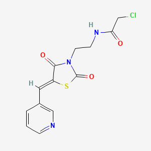 2-Chloro-N-{2-[2,4-dioxo-5-(pyridin-3-ylmethylidene)-1,3-thiazolidin-3-yl]ethyl}acetamide