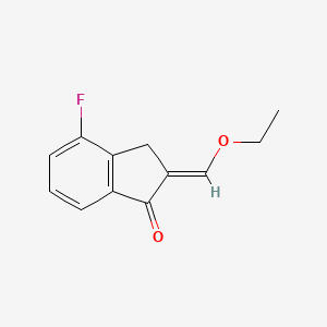 molecular formula C12H11FO2 B15240911 2-(Ethoxymethylidene)-4-fluoro-2,3-dihydro-1H-inden-1-one 