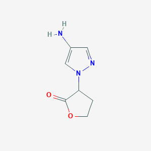 molecular formula C7H9N3O2 B15240918 3-(4-amino-1H-pyrazol-1-yl)oxolan-2-one 