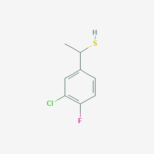 molecular formula C8H8ClFS B15240919 1-(3-Chloro-4-fluorophenyl)ethane-1-thiol 