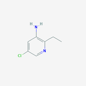 molecular formula C7H9ClN2 B15240946 5-Chloro-2-ethylpyridin-3-amine 