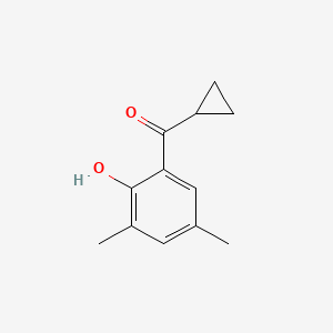 molecular formula C12H14O2 B15240947 2-Cyclopropanecarbonyl-4,6-dimethylphenol 