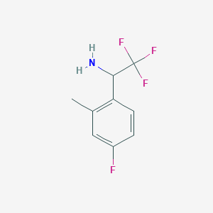 molecular formula C9H9F4N B15240948 2,2,2-Trifluoro-1-(4-fluoro-2-methylphenyl)ethan-1-amine CAS No. 886369-99-9