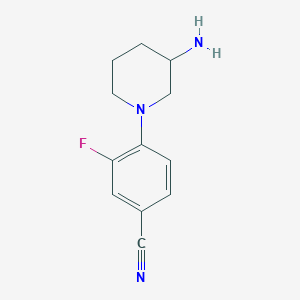 molecular formula C12H14FN3 B1524095 4-(3-Aminopiperidin-1-yl)-3-fluorobenzonitrile CAS No. 1248383-36-9