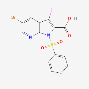 5-Bromo-3-iodo-1-(phenylsulfonyl)-1H-pyrrolo[2,3-b]pyridine-2-carboxylic acid