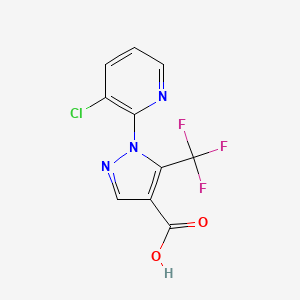 molecular formula C10H5ClF3N3O2 B1524098 1-(3-chloropyridin-2-yl)-5-(trifluoromethyl)-1H-pyrazole-4-carboxylic acid CAS No. 1265323-81-6