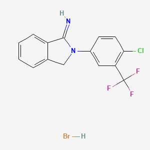 molecular formula C15H11BrClF3N2 B15240993 2-[4-Chloro-3-(trifluoromethyl)phenyl]isoindolin-1-imine hydrobromide 