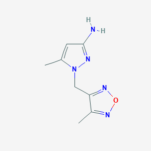 molecular formula C8H11N5O B15241022 5-Methyl-1-[(4-methyl-1,2,5-oxadiazol-3-yl)methyl]-1H-pyrazol-3-amine 