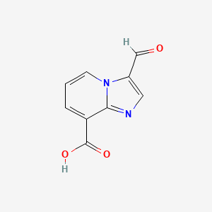 molecular formula C9H6N2O3 B15241023 3-Formylimidazo[1,2-A]pyridine-8-carboxylic acid 