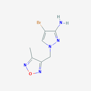 molecular formula C7H8BrN5O B15241040 4-bromo-1-[(4-methyl-1,2,5-oxadiazol-3-yl)methyl]-1H-pyrazol-3-amine 