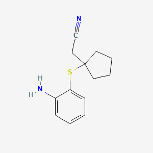 molecular formula C13H16N2S B1524106 2-{1-[(2-氨基苯基)硫烷基]环戊基}乙腈 CAS No. 1269152-20-6
