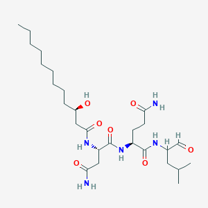 molecular formula C27H49N5O7 B15241068 (2S)-2-[[(2S)-4-amino-2-[[(3R)-3-hydroxydodecanoyl]amino]-4-oxobutanoyl]amino]-N-(4-methyl-1-oxopentan-2-yl)pentanediamide 