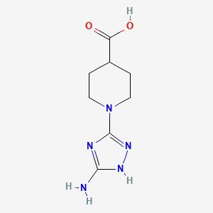 molecular formula C8H13N5O2 B1524107 1-(5-amino-4H-1,2,4-triazol-3-yl)piperidine-4-carboxylic acid CAS No. 1251924-54-5