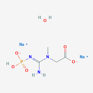 disodium;2-[[(E)-N'-[hydroxy(oxido)phosphoryl]carbamimidoyl]-methylamino]acetate;hydrate