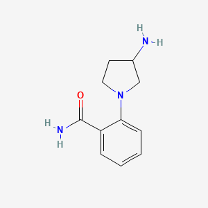 molecular formula C11H15N3O B1524117 2-(3-氨基吡咯烷-1-基)苯甲酰胺 CAS No. 1248724-48-2