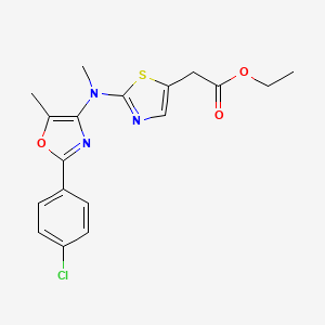 Ethyl 2-(2-((2-(4-chlorophenyl)-5-methyloxazol-4-yl)(methyl)amino)thiazol-5-yl)acetate