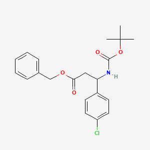 molecular formula C21H24ClNO4 B1524129 Benzyl 3-((tert-butoxycarbonyl)amino)-3-(4-chlorophenyl)propanoate CAS No. 1017789-39-7