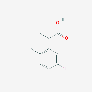 molecular formula C11H13FO2 B15241321 2-(5-Fluoro-2-methylphenyl)butanoic acid 