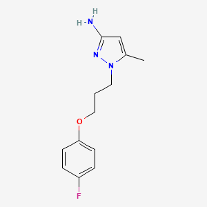 molecular formula C13H16FN3O B1524133 1-[3-(4-氟苯氧基)丙基]-5-甲基-1H-吡唑-3-胺 CAS No. 1240564-84-4