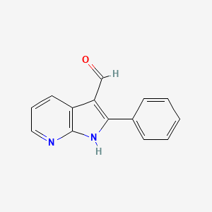 molecular formula C14H10N2O B15241434 2-Phenyl-1H-pyrrolo[2,3-b]pyridine-3-carboxaldehyde 