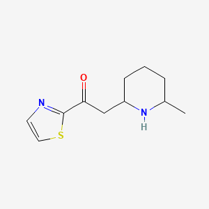 molecular formula C11H16N2OS B15241443 2-(6-Methylpiperidin-2-yl)-1-(1,3-thiazol-2-yl)ethan-1-one 