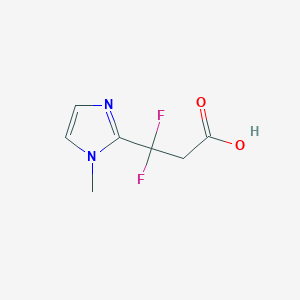 molecular formula C7H8F2N2O2 B15241451 3,3-Difluoro-3-(1-methyl-1H-imidazol-2-YL)propanoic acid 