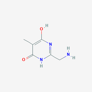 molecular formula C6H9N3O2 B15241456 2-(Aminomethyl)-6-hydroxy-5-methyl-3,4-dihydropyrimidin-4-one 