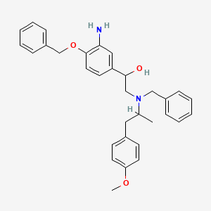 B1524146 1-[3-Amino-4-(benzyloxy)phenyl]-2-[benzyl(alpha-methyl-4-methoxyphenethyl)amino]ethanol CAS No. 43229-68-1