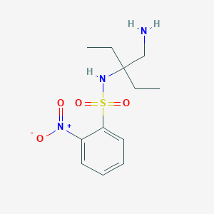 molecular formula C12H19N3O4S B15241469 N-[3-(Aminomethyl)pentan-3-yl]-2-nitrobenzene-1-sulfonamide 