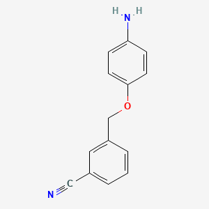 molecular formula C14H12N2O B15241479 3-[(4-Aminophenoxy)methyl]benzonitrile 