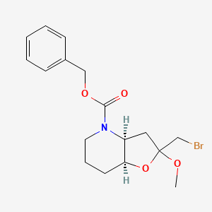 molecular formula C17H22BrNO4 B15241491 (3aS,7aS)-Benzyl 2-(bromomethyl)-2-methoxyhexahydrofuro[3,2-b]pyridine-4(2H)-carboxylate CAS No. 304436-19-9