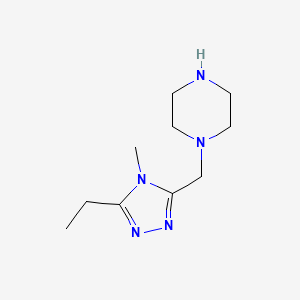 molecular formula C10H19N5 B1524151 1-[(5-乙基-4-甲基-4H-1,2,4-三唑-3-基)甲基]哌嗪 CAS No. 1354954-06-5