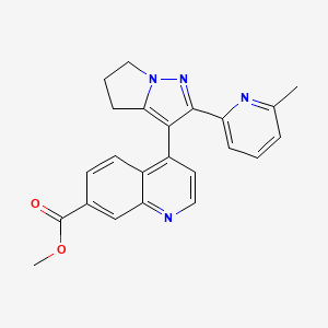 molecular formula C23H20N4O2 B15241515 Methyl 4-(2-(6-methylpyridin-2-yl)-5,6-dihydro-4H-pyrrolo[1,2-b]pyrazol-3-yl)quinoline-7-carboxylate CAS No. 476475-45-3