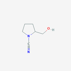 molecular formula C6H10N2O B15241533 2-(Hydroxymethyl)pyrrolidine-1-carbonitrile 