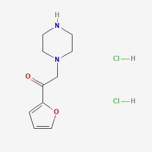 molecular formula C10H16Cl2N2O2 B1524154 1-(呋喃-2-基)-2-(哌嗪-1-基)乙烷-1-酮二盐酸盐 CAS No. 1306604-95-4