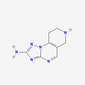 molecular formula C8H10N6 B15241544 2,3,5,7,11-Pentaazatricyclo[7.4.0.0,2,6]trideca-1(9),3,5,7-tetraen-4-amine 