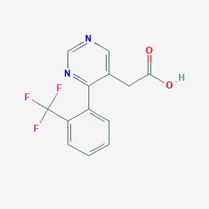 molecular formula C13H9F3N2O2 B15241583 2-(4-(2-(Trifluoromethyl)phenyl)pyrimidin-5-yl)acetic acid 