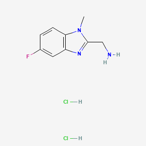 molecular formula C9H12Cl2FN3 B1524161 (5-fluoro-1-methyl-1H-1,3-benzodiazol-2-yl)methanamine dihydrochloride CAS No. 1311314-23-4